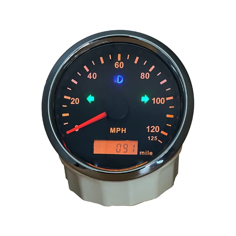 ELING Auto Speed Gauge Kit MPH GPS Speedometer Odometer 125MPH Mileage Adjustable Overspeed Alarm for Boat Car Truck Motorcycle 85MM 12V 24V - Image 3